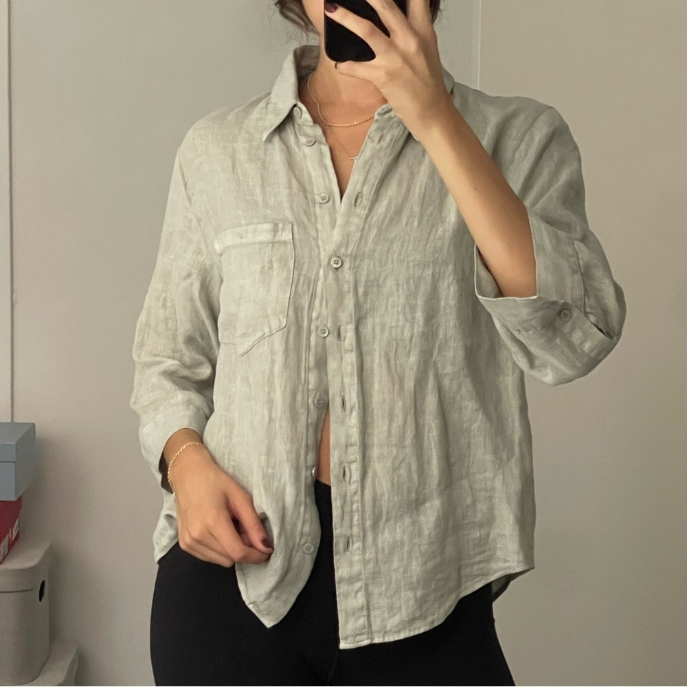Zara oversized button down top